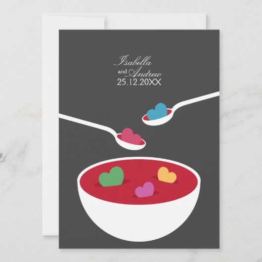 Love Soup Wedding Invitation Kaart (Voorkant)