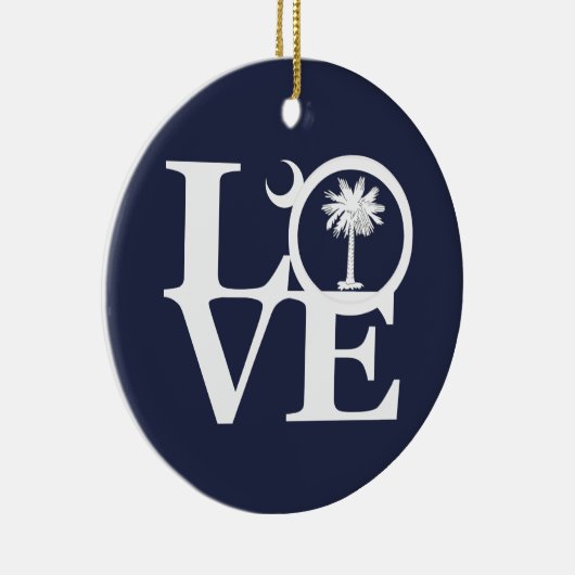 LOVE South Carolina Keramisch Ornament (Rechts)