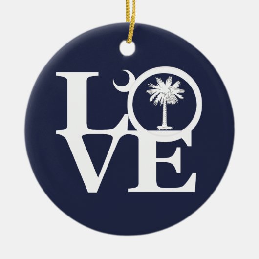 LOVE South Carolina Keramisch Ornament (Voorkant)