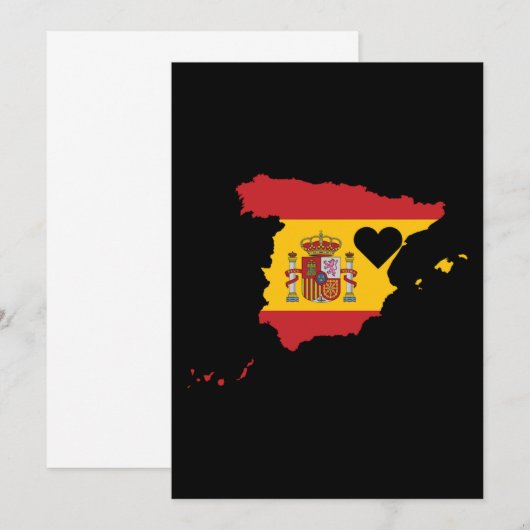 Love Spain Gift Spain Pride Heart Kaart (Voorkant / Achterkant)