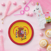 Love Spain party, patriottische Spaanse vlag, Hear Papieren Bordje (Feest)