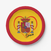 Love Spain party, patriottische Spaanse vlag, Hear Papieren Bordje (Voorkant)
