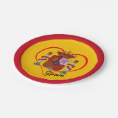 Love Spain party, patriottische Spaanse vlag, Hear Papieren Bordje (Gekanteld)
