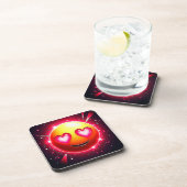 Love Sparkle Emoji Hearts Bier Onderzetter (Rechterzijde)