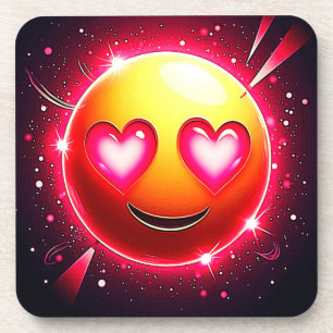 Love Sparkle Emoji Hearts Bier Onderzetter