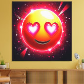 Love Sparkle Emoji Hearts Canvas Afdruk (Insitu (Woonkamer))