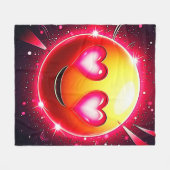 Love Sparkle Emoji Hearts Fleece Deken (Voorkant (Horizontaal))