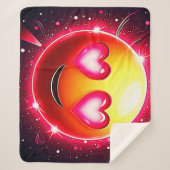 Love Sparkle Emoji Hearts Sherpa Deken (Voorkant)