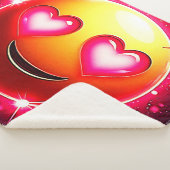 Love Sparkle Emoji Hearts Sherpa Deken (3/4)