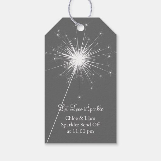 Love Sparkles Gift Label - grijs Cadeaulabel (Voorkant)