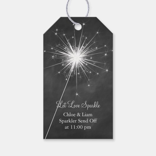 Love Sparkles Gift Label - zwart Cadeaulabel (Voorkant)