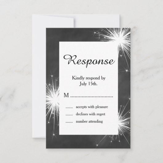 Love Sparkles RSVP Kaartje (Voorkant)