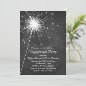 Love Sparkles Verloving Invitation Kaart (Staand voorkant)