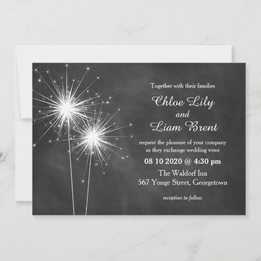 Love Sparkles Wedding Invitation Kaart (Voorkant)