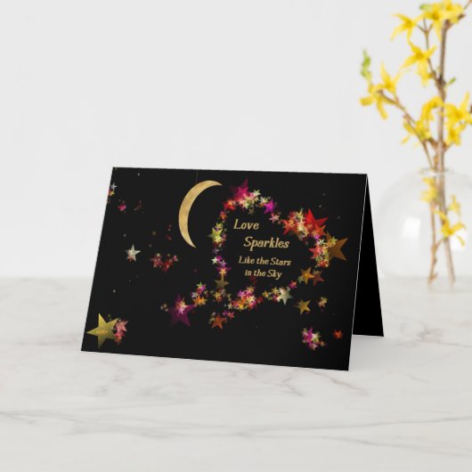 Love Sparkles with Stars Kaart (Gele Bloem)