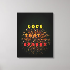 Love Sparks: Ontsteken de nacht met gouden passie Canvas Afdruk