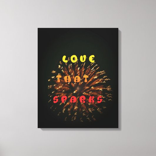 Love Sparks: Ontsteken de nacht met gouden passie Canvas Afdruk (Voorkant)