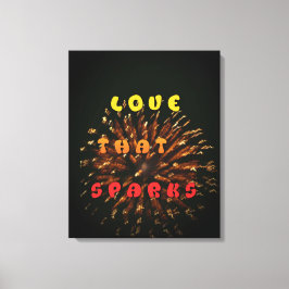 Love Sparks: Ontsteken de nacht met gouden passie Canvas Afdruk