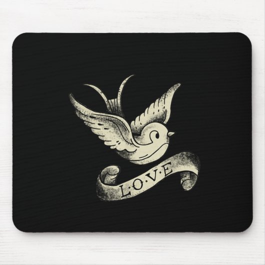 Love Sparrow  Tattoo Design Muismat (Voorkant)