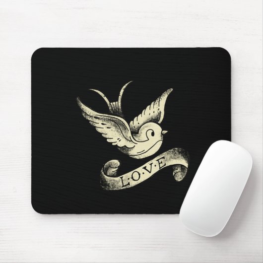 Love Sparrow Vintage Tattoo Design  Muismat (Met muis)