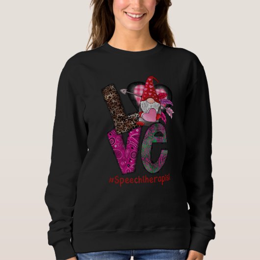Love Speech Therapist SLP Gnome Valentine's Day he Trui (Voorkant)