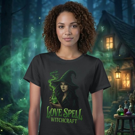 Love Spell Witchcraft Gothic Witch Green Potion T-shirt