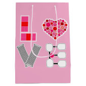 Love Spelled with Pickleballs Courts Net Paddles Medium Cadeauzakje (Achterkant)