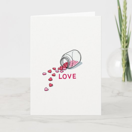 Love Spills Hearts Card Kaart (Voorkant)