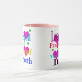 Love Spoil Pamper Yourself Logo, Pink Combo Mok (Midden)