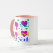 Love Spoil Pamper Yourself Logo, Pink Combo Mok (Voorkant links)