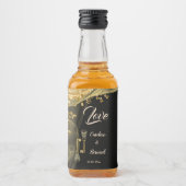 Love Spooky Gold Skulls Halloween Wedding Likeurfles Etiket (Voorkant)