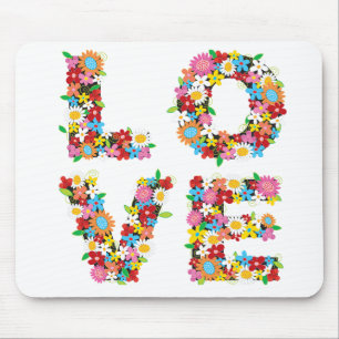 LOVE Spring Flowers Mousepad Muismat