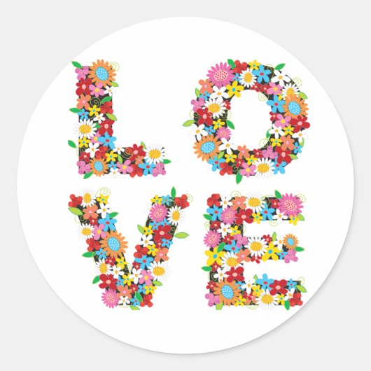 LOVE Spring Flowers Sticker (Voorkant)