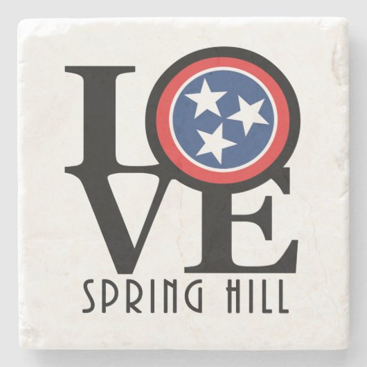 LOVE Spring Hill Tennessee Stenen Onderzetter (Voorkant)