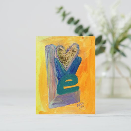 Love Spring Stack Glitter Briefkaart (Staand voorkant)