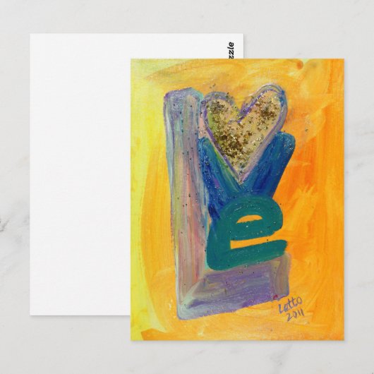 Love Spring Stack Glitter Briefkaart (Voorkant / Achterkant)