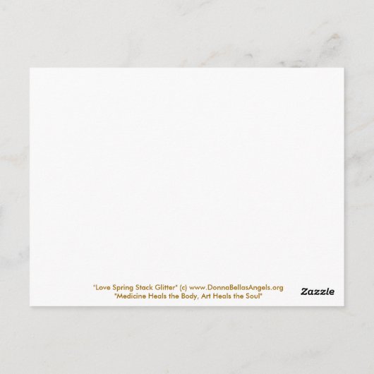 Love Spring Stack Glitter Briefkaart (Achterkant)
