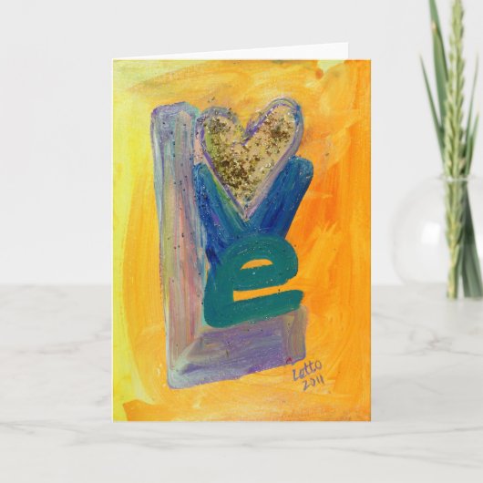 Love Spring Stack Glitter Note of Wenskaart Kaart (Voorkant)