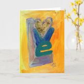 Love Spring Stack Glitter Note of Wenskaart Kaart (Gele Bloem)