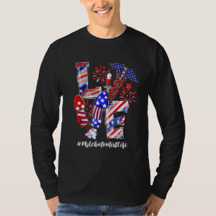 Love Spuit Vuurwerk Flebotomist Life 4th of Ju T-shirt
