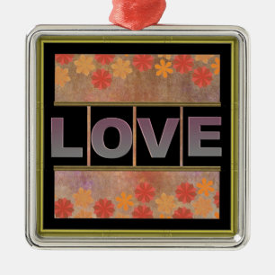 Love Square Metal Ornament