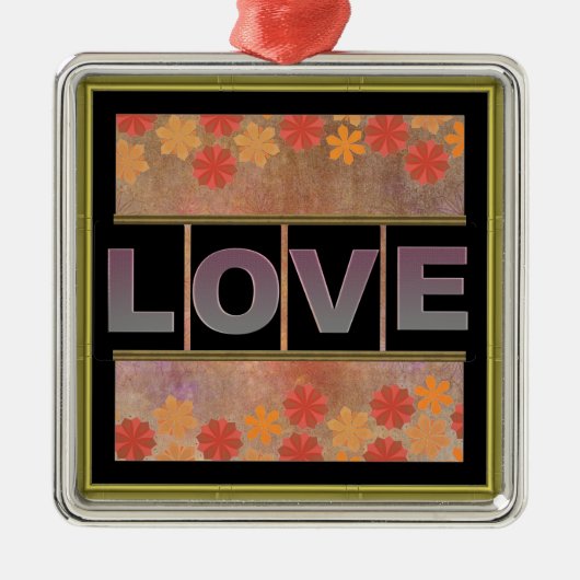 Love Square Metal Ornament (Voorkant)