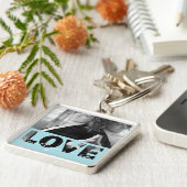 Love Square Metal Photo Sleutelhanger (groot) | Ui (Zijkant)