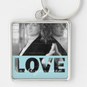 Love Square Metal Photo Sleutelhanger (groot) | Ui (Voorkant)