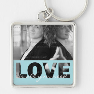 Love Square Metal Photo Sleutelhanger (groot)   Ui
