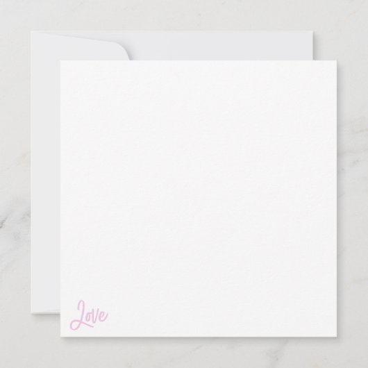 Love Square Notecard voor Handwrite Love Note Kaart (Achterkant)