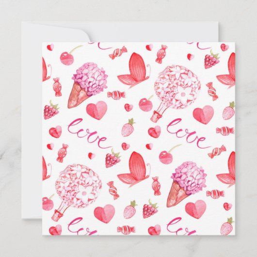 Love Square Notecard voor Handwrite Love Note Kaart (Voorkant)