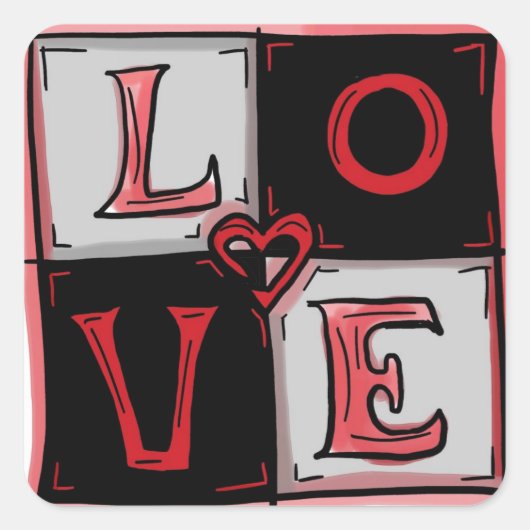 Love square stickers (Voorkant)