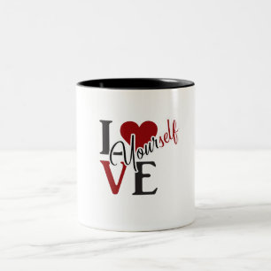 Love Square T-shirt Tweekleurige Koffiemok