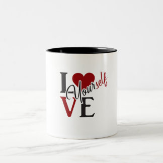 Love Square T-shirt Tweekleurige Koffiemok